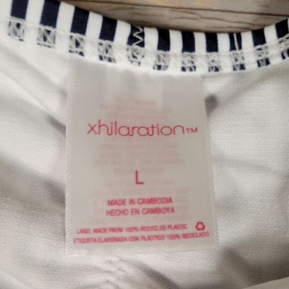 Xhilaration Juniors' Blue Stripe Cheeky Bikini Bottom Sz L - Picture 7 of 12